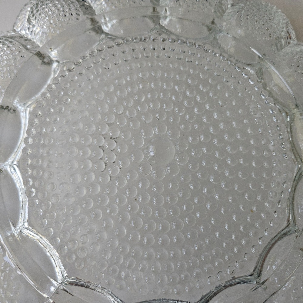 Vtg Indiana Glass Hobnail Egg Dish Plate 11in Scalloped Edges - Picture 10 of 10